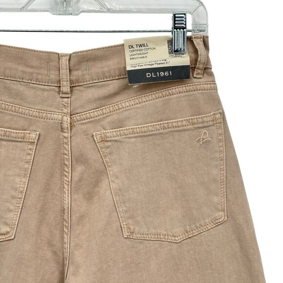 DL1961 Wide Leg Hepburn Jeans High Rise SZ 26 Women's Moonstone Tan NEW Comfort - Picture 14 of 16